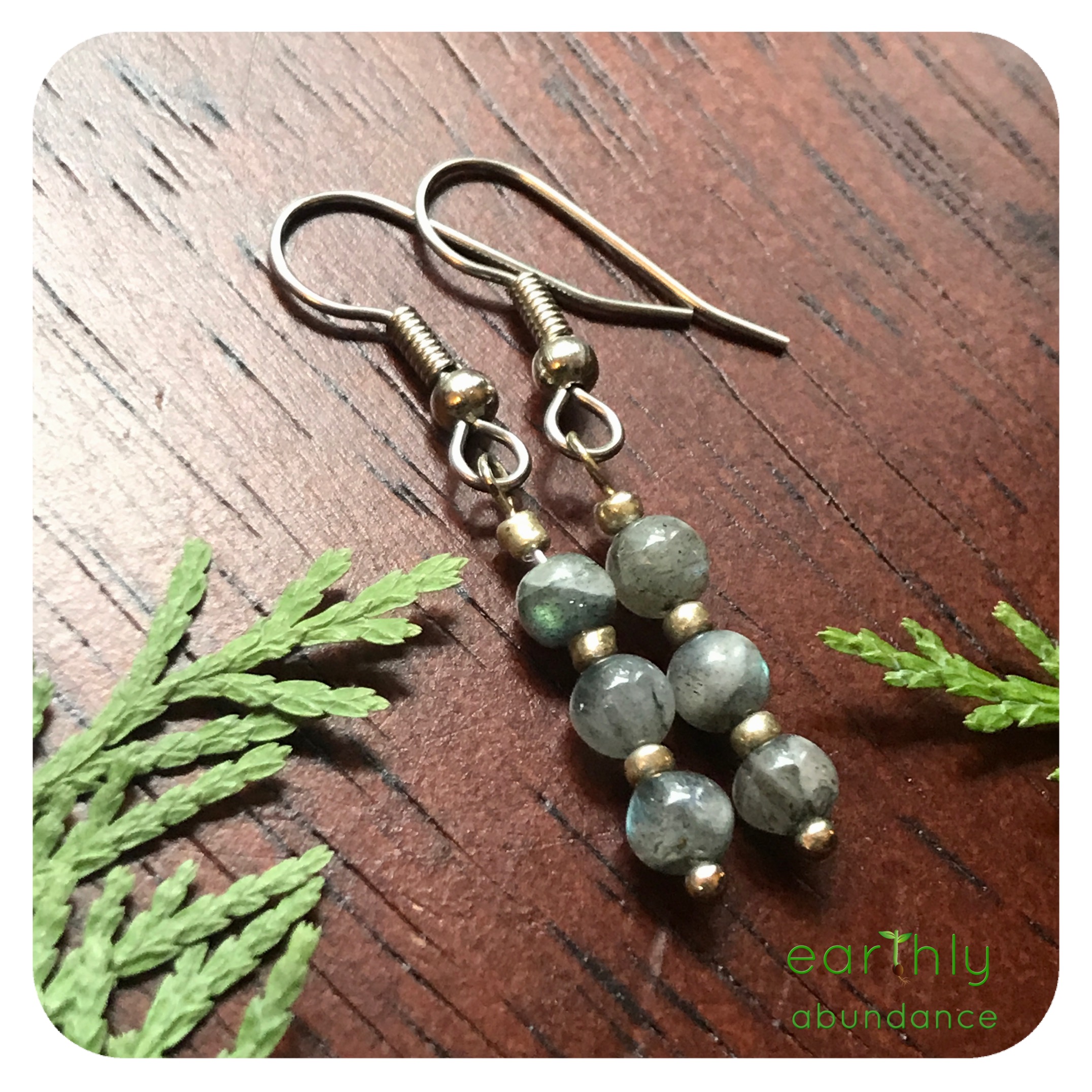 8601 Labradorite Dainty Drop Earrings