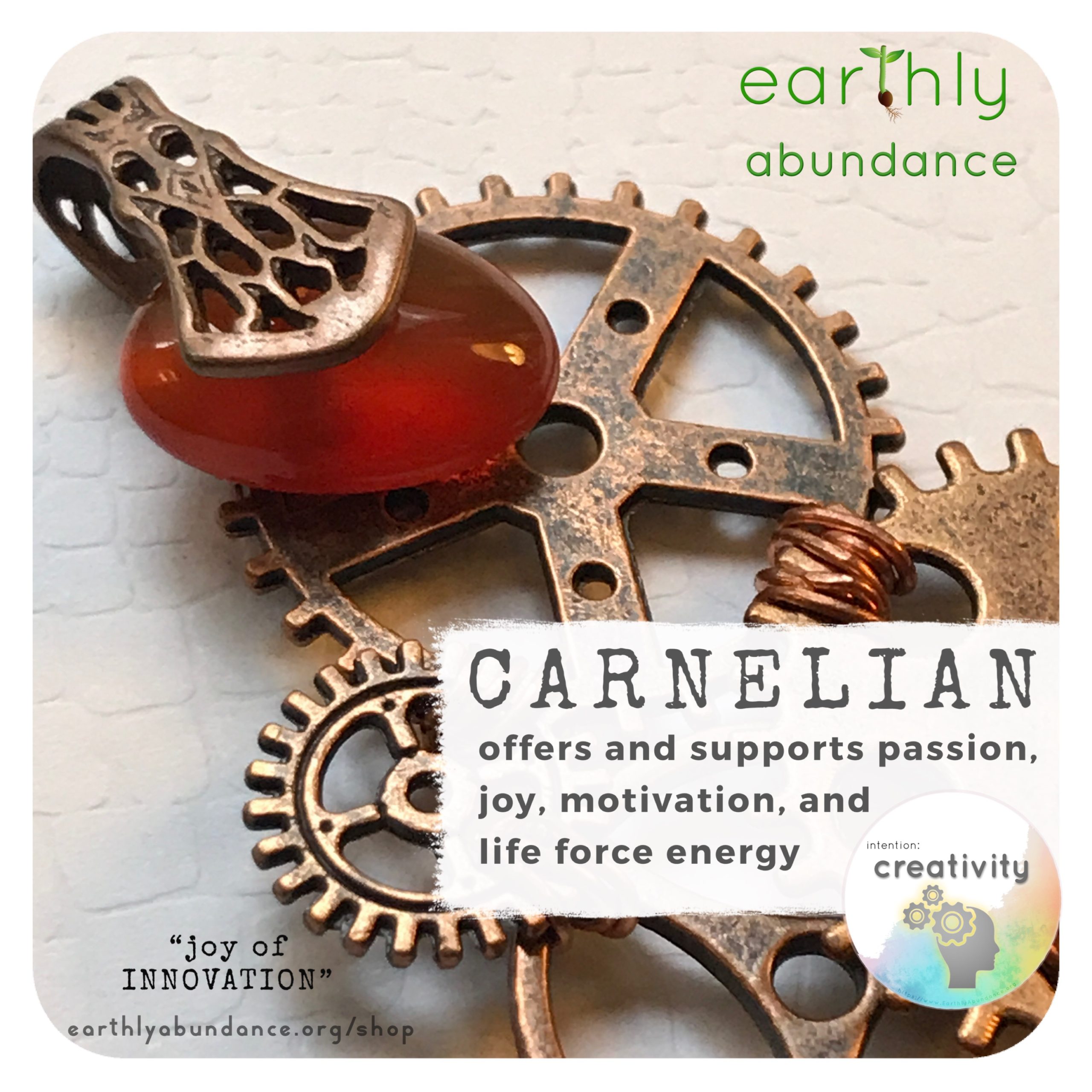 8295 "Joy of Innovation" Carnelian + Copper Pendant