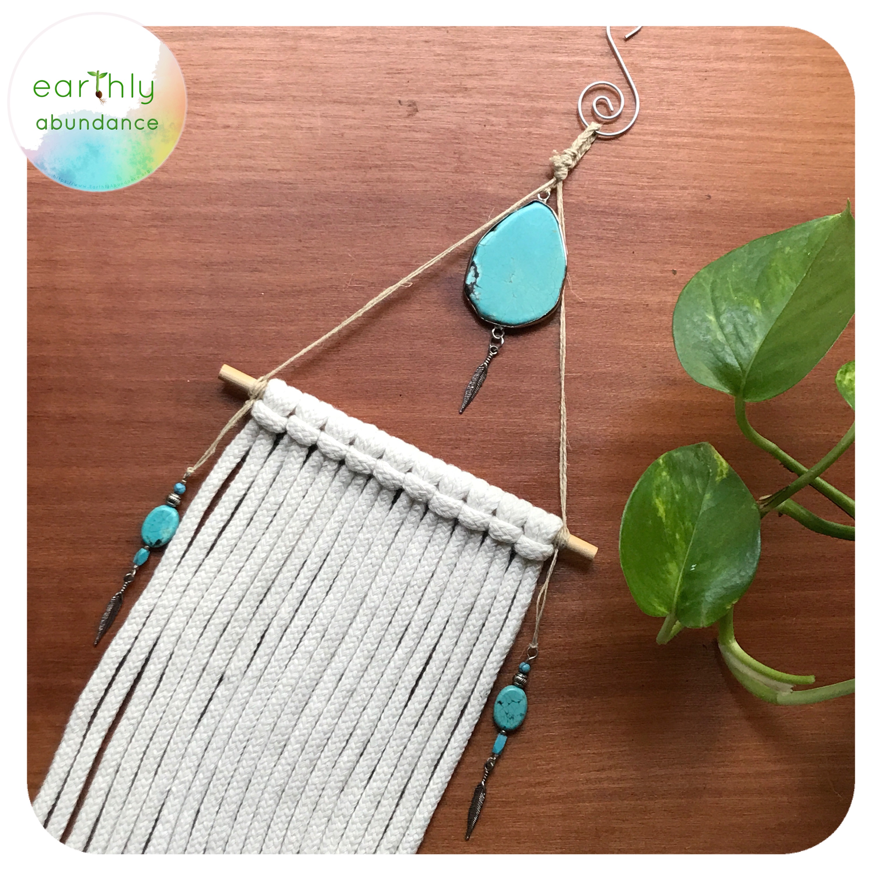 8716 Macrame turquoise Wall Hanging