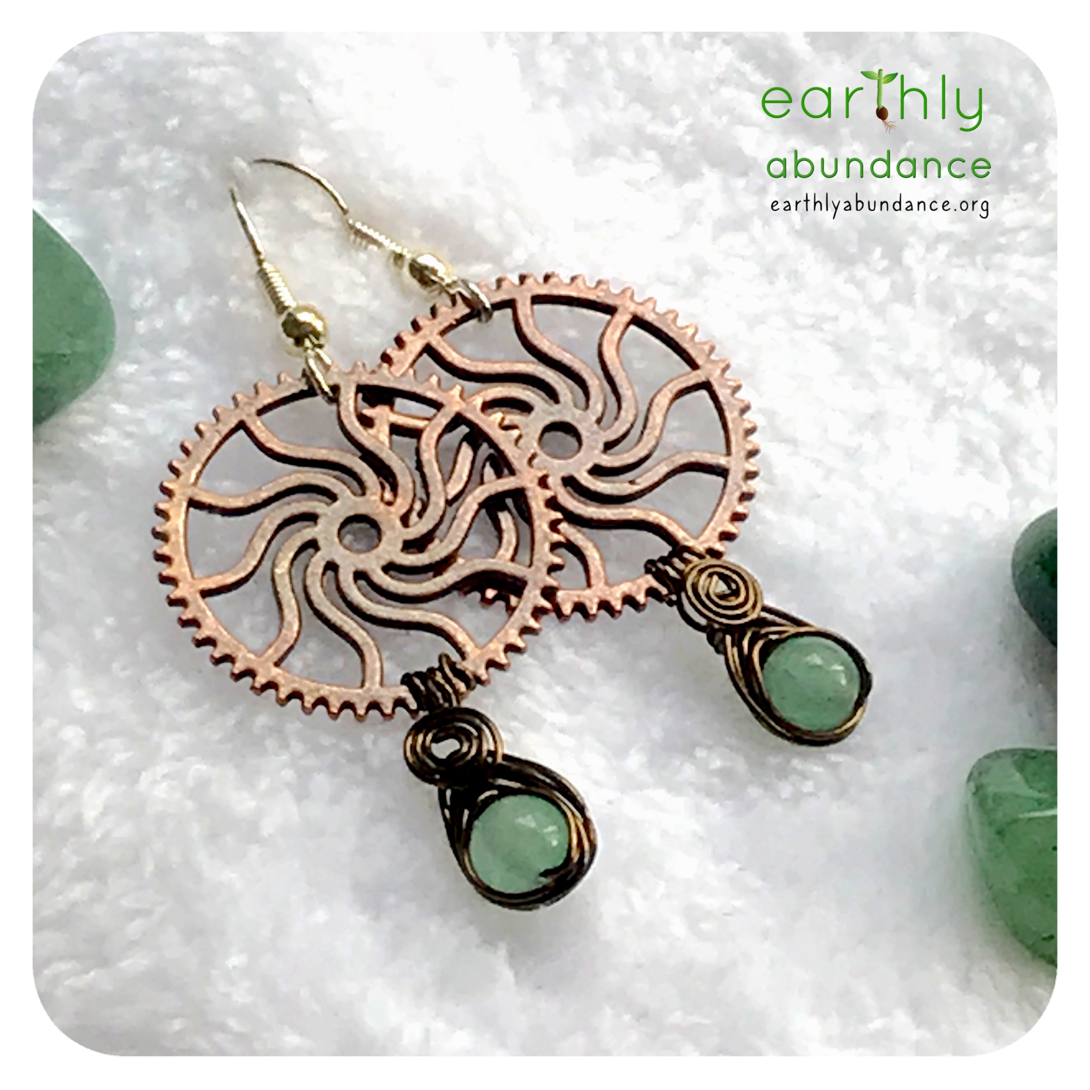 8665 Encoded Aventurine Earrings