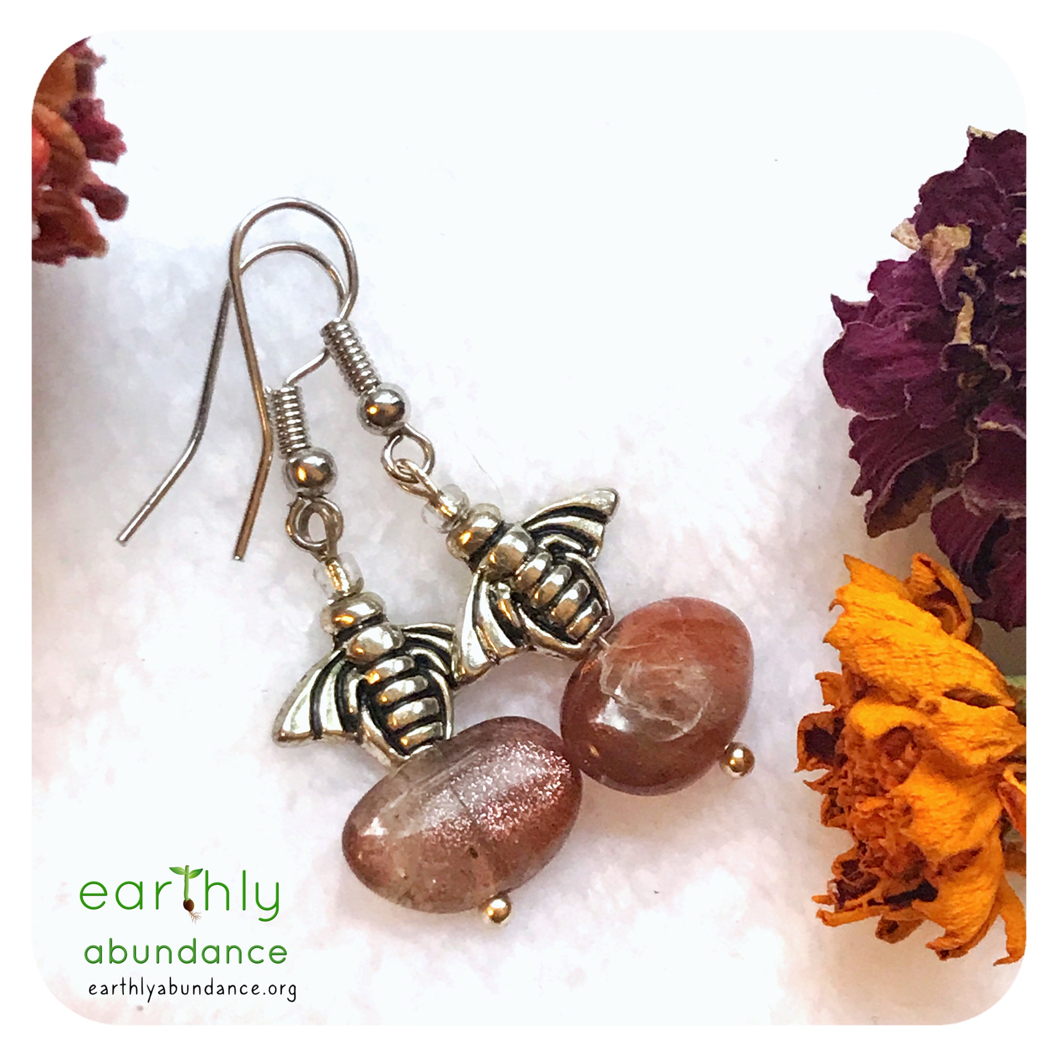 8615 Sunstone Pollinators Earrings