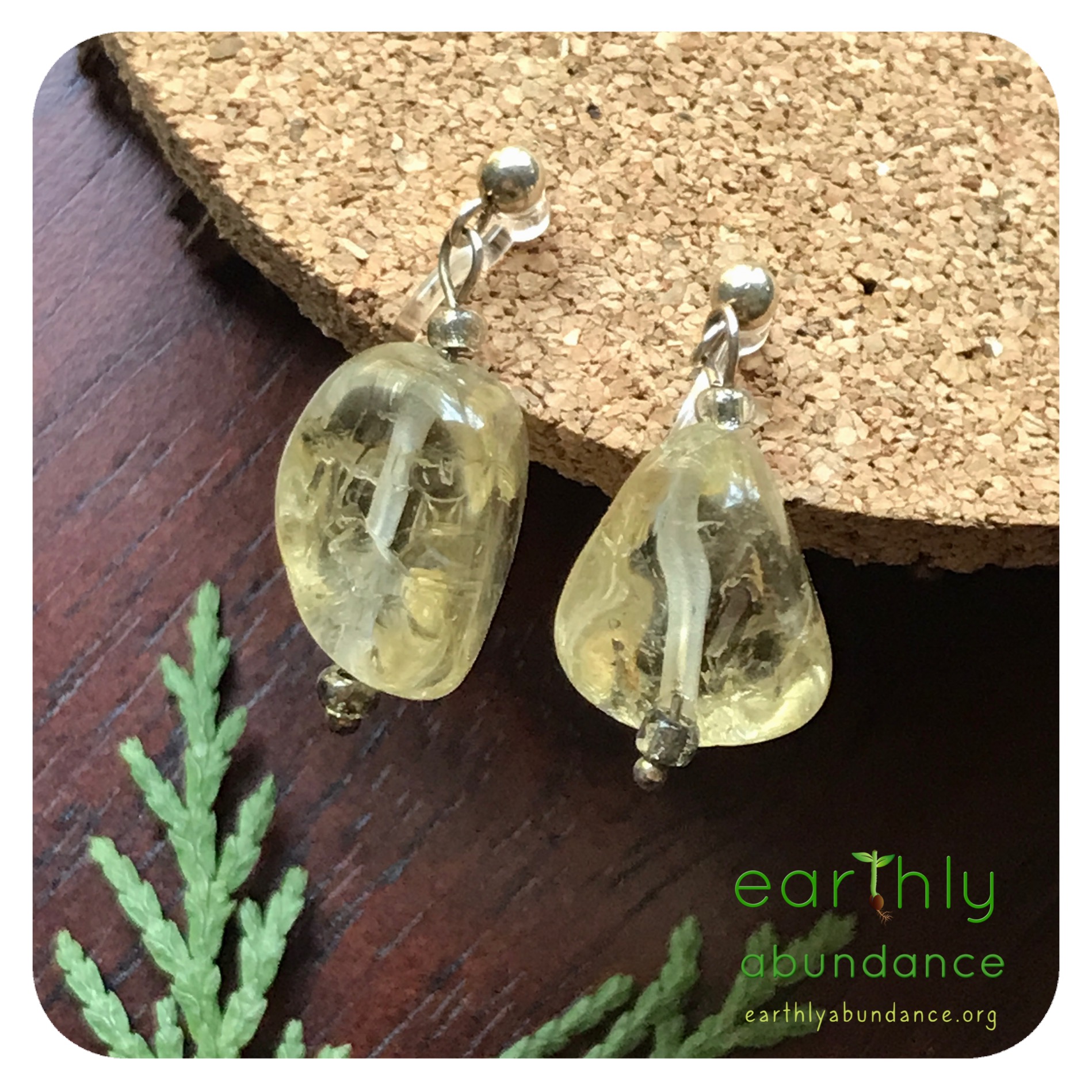 8669 Sunny Citrine Invisible Clip-on Earrings