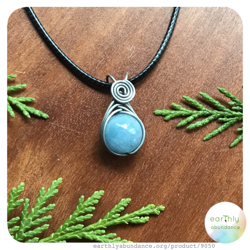 9050 Aquamarine + Steel Necklace