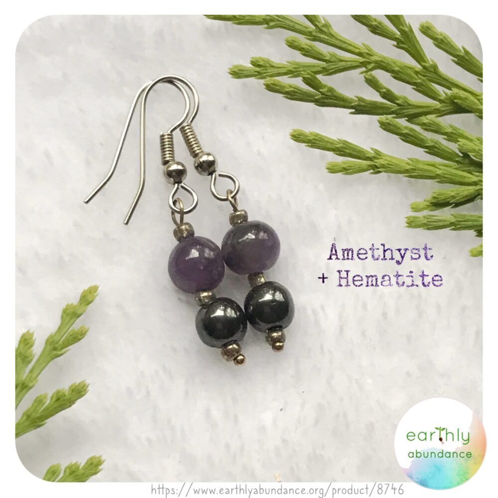 8746 Amethyst + Hematite Earrings