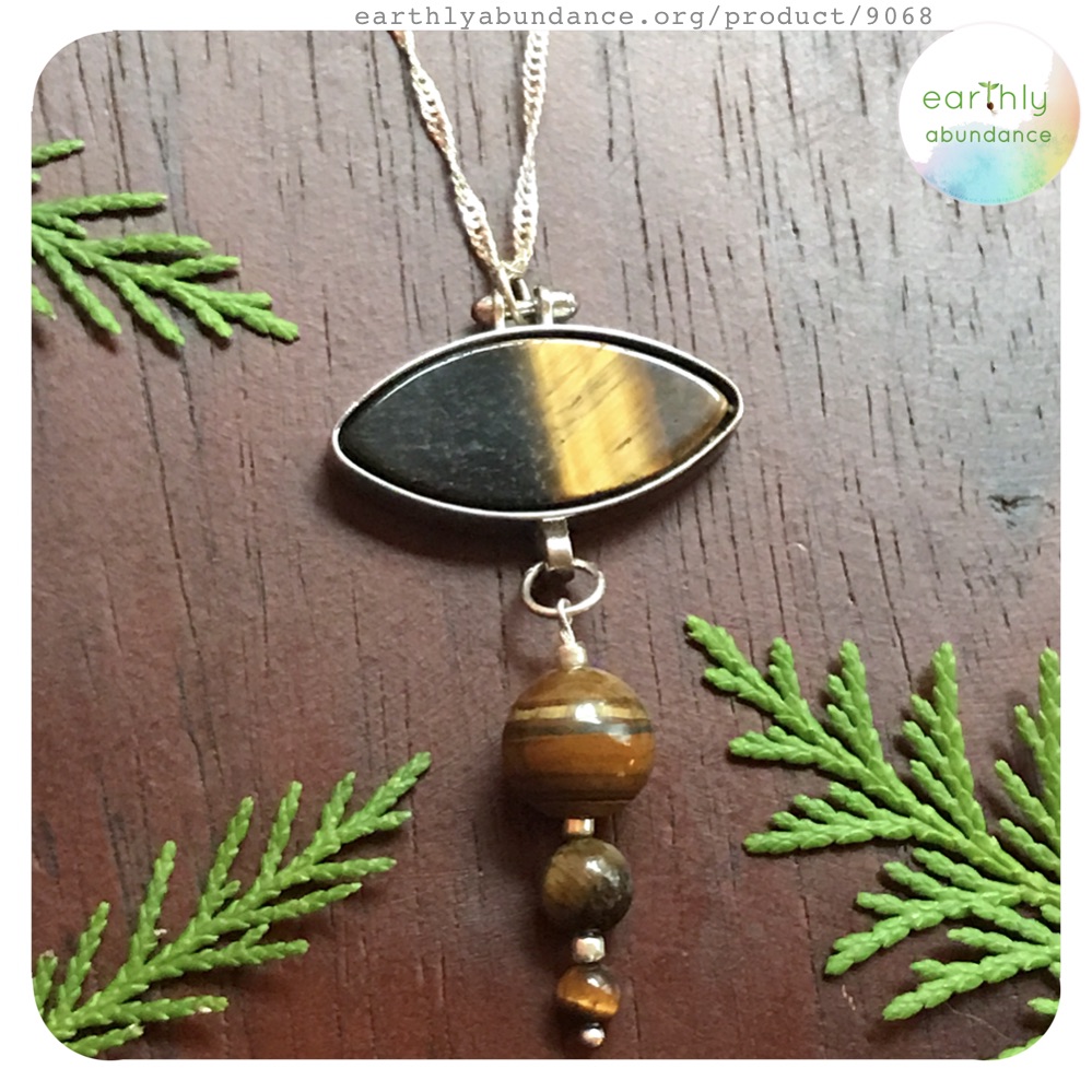 9068 Tiger's Eye + Steel Necklace