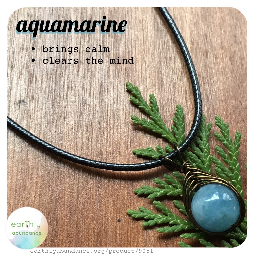 9051 Aquamarine + Bronze Necklace