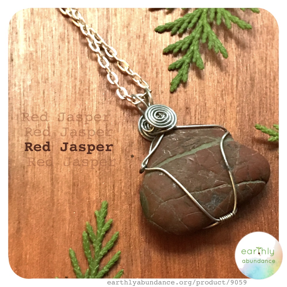9059 Red Jasper + Steel Necklace