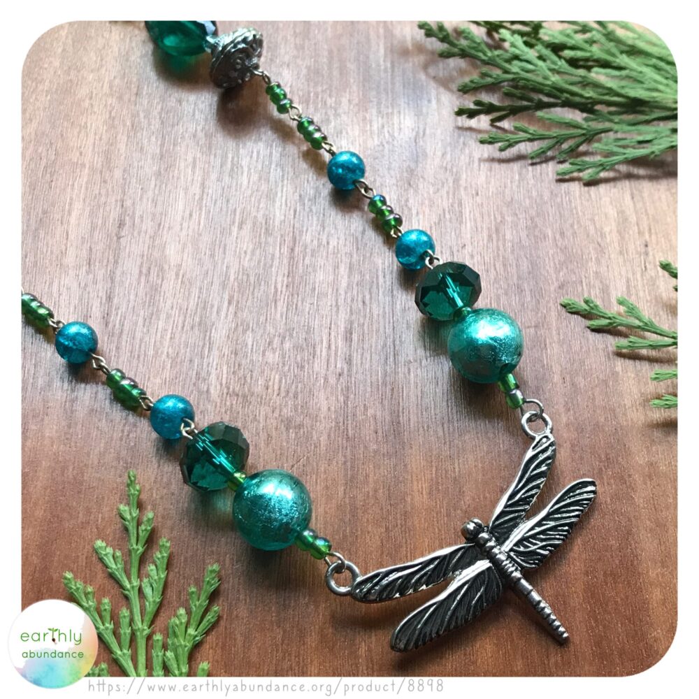 8898 Whimsical Teal Dragonfly Necklace