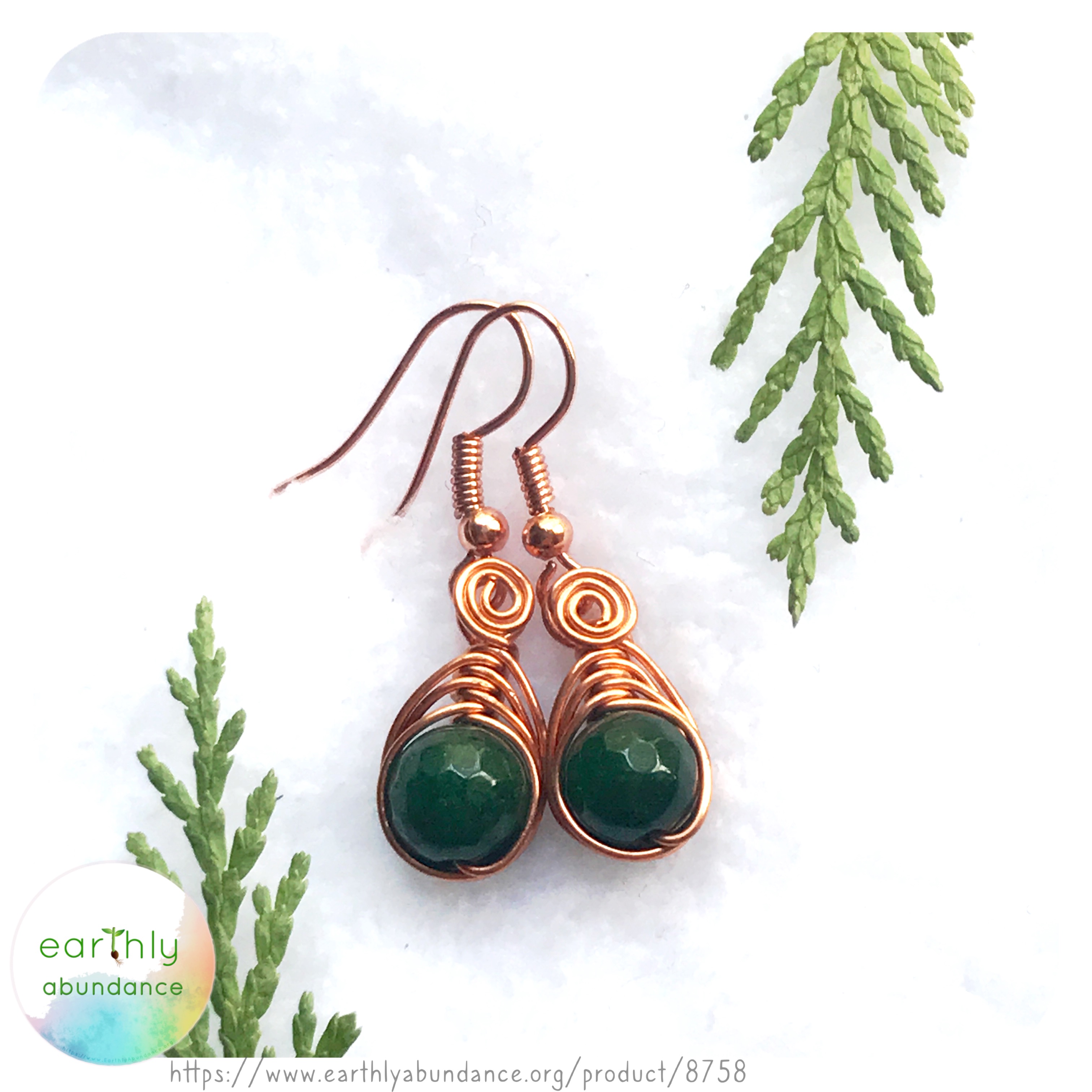 8758 Aventurine + Copper Earrings