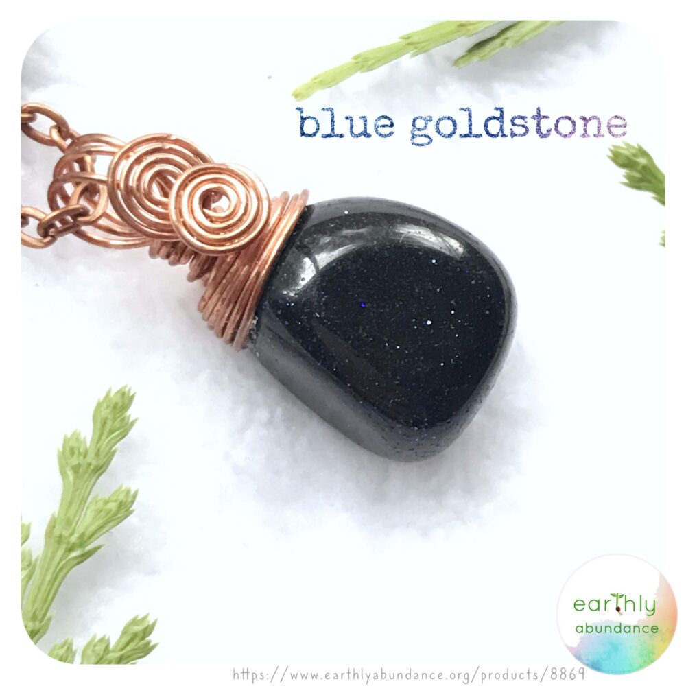 8869 Blue Goldstone + Copper Necklace