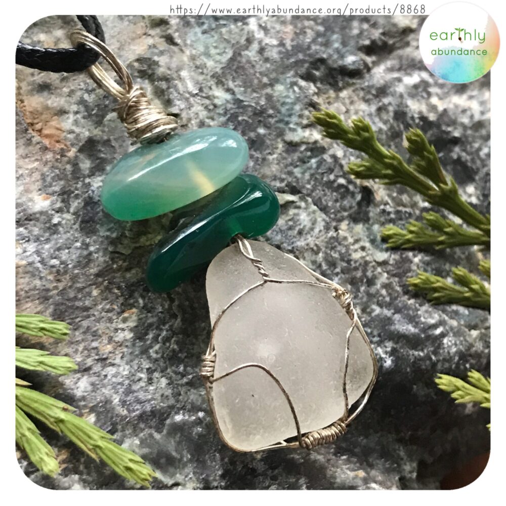 8868 Upcycled Seaglass + Agate Necklace
