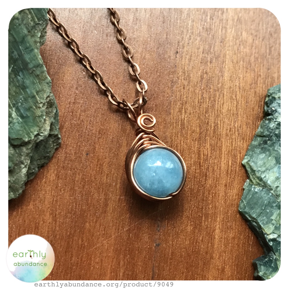 9049 Aquamarine + Copper Necklace