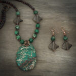 10916 Sea Jasper-Red Tiger's Eye-Smoky Quartz Set