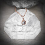 11219 Dainty Tourmalinated Quartz + Copper Necklace