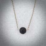 11229 Lava Stone New Moon Necklace