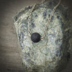 11237 Lava Stone New Moon Necklace