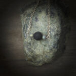 11234 Lava Stone + Labradorite Necklace