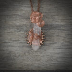 11267 Quartz Point + Copper Gear Necklace