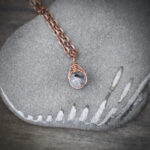 11271 Dainty Tourmalinated Quartz + Copper Necklace