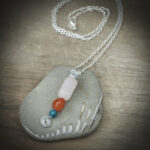 11292 Rose Quartz, Carnelian, Chrysocolla  Necklace