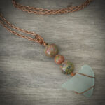 11312 Upcycled Seaglass + Unakite Necklace