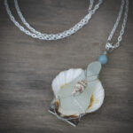 11317 Upcycled Seaglass + Aquamarine + Shell Necklace
