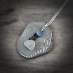 11320 Upcycled Seaglass, Smoky Quartz, Blue Aventurine Necklace